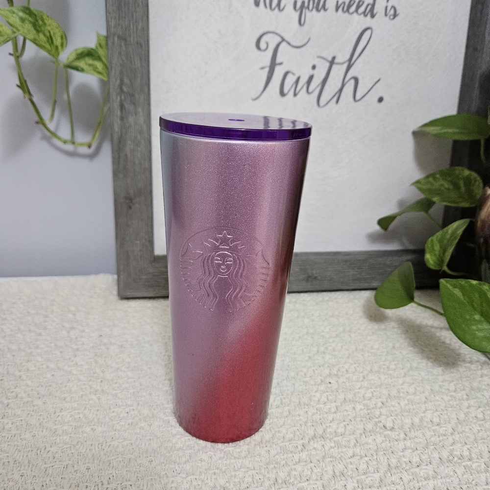 Starbucks 16oz Holiday Ombre pink & purple Stainless Steel with lid - Picture 12 of 16
